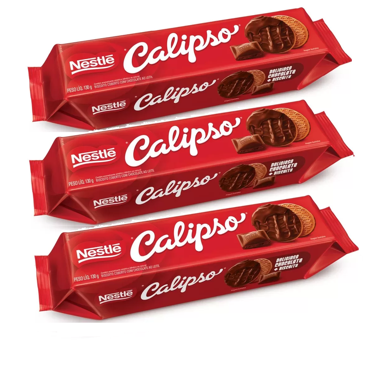 Nestlé Biscoito Calipso® Cobertura de Chocolate (3x130g)